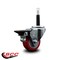 Service Caster 3'' Red Poly Swivel 3/4'' Expanding Stem Caster with Brake SCC-EX20S314-PPUB-RED-PLB-34 - alternate 3